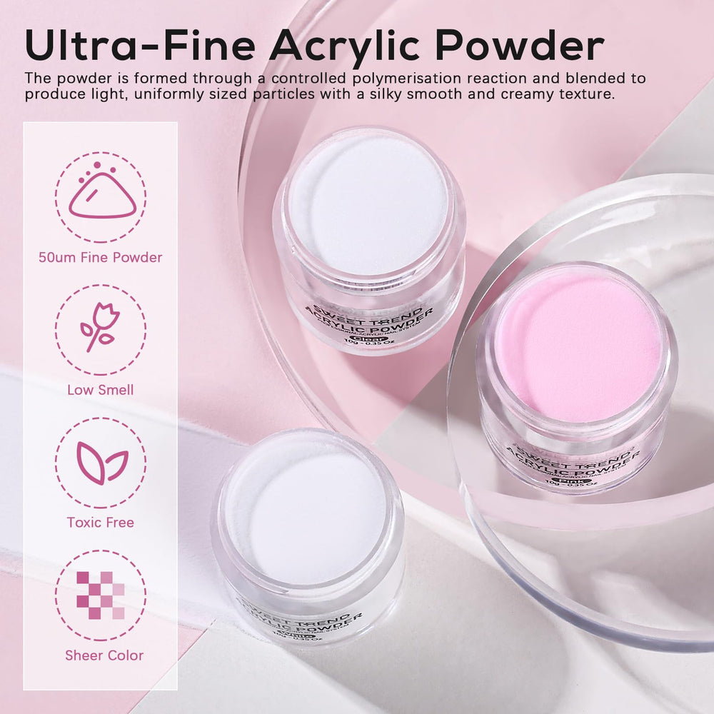 Sweet Trend 18-color carving powder set expands color options for nail art.