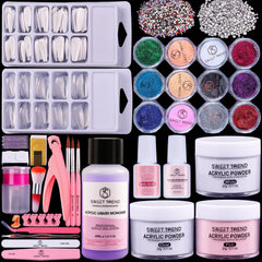 Sweet Trend Beginners Nail Kit with acrylic powders and tools for at-home styling