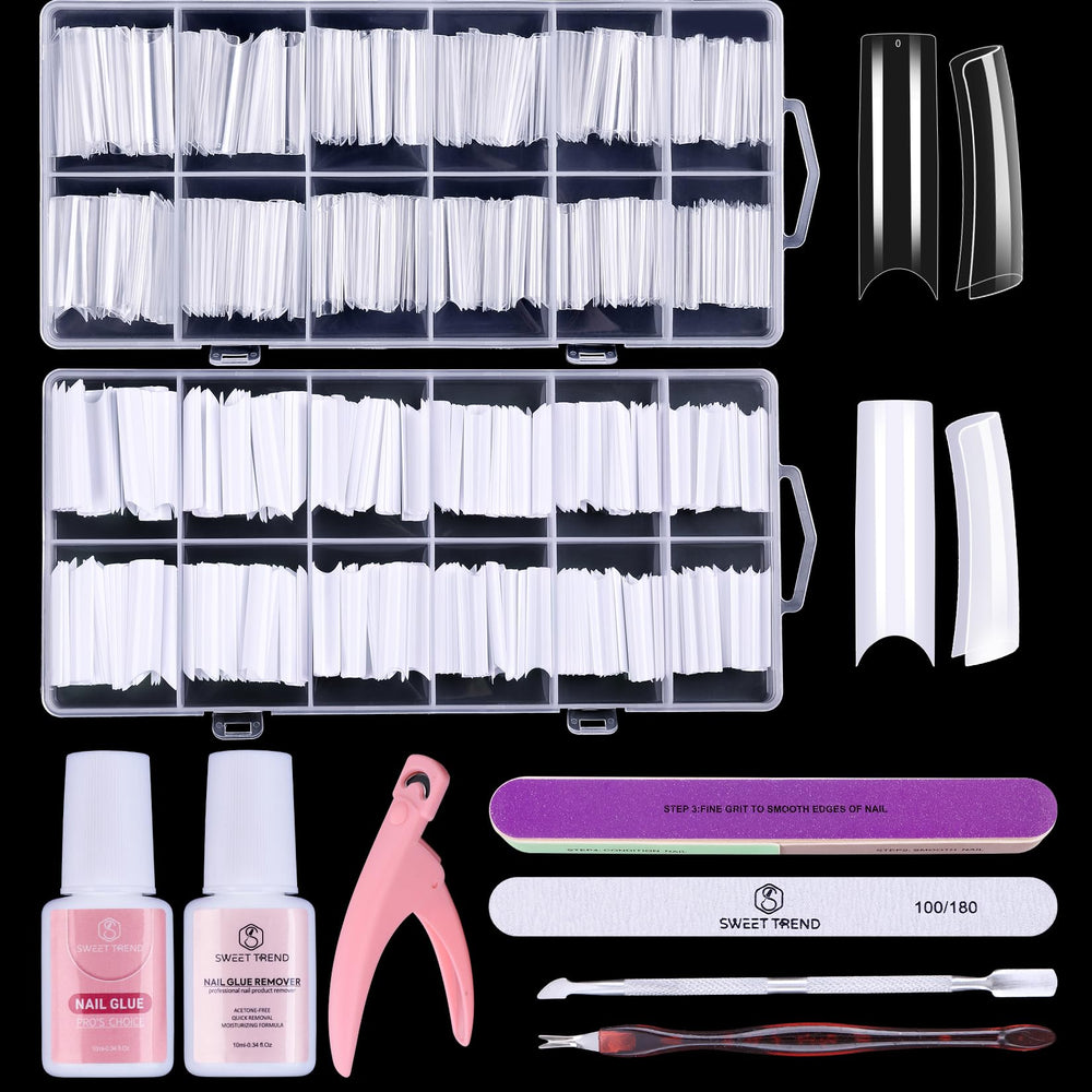 Sweet Trend fake nail tips white close-up for precise manicure practice