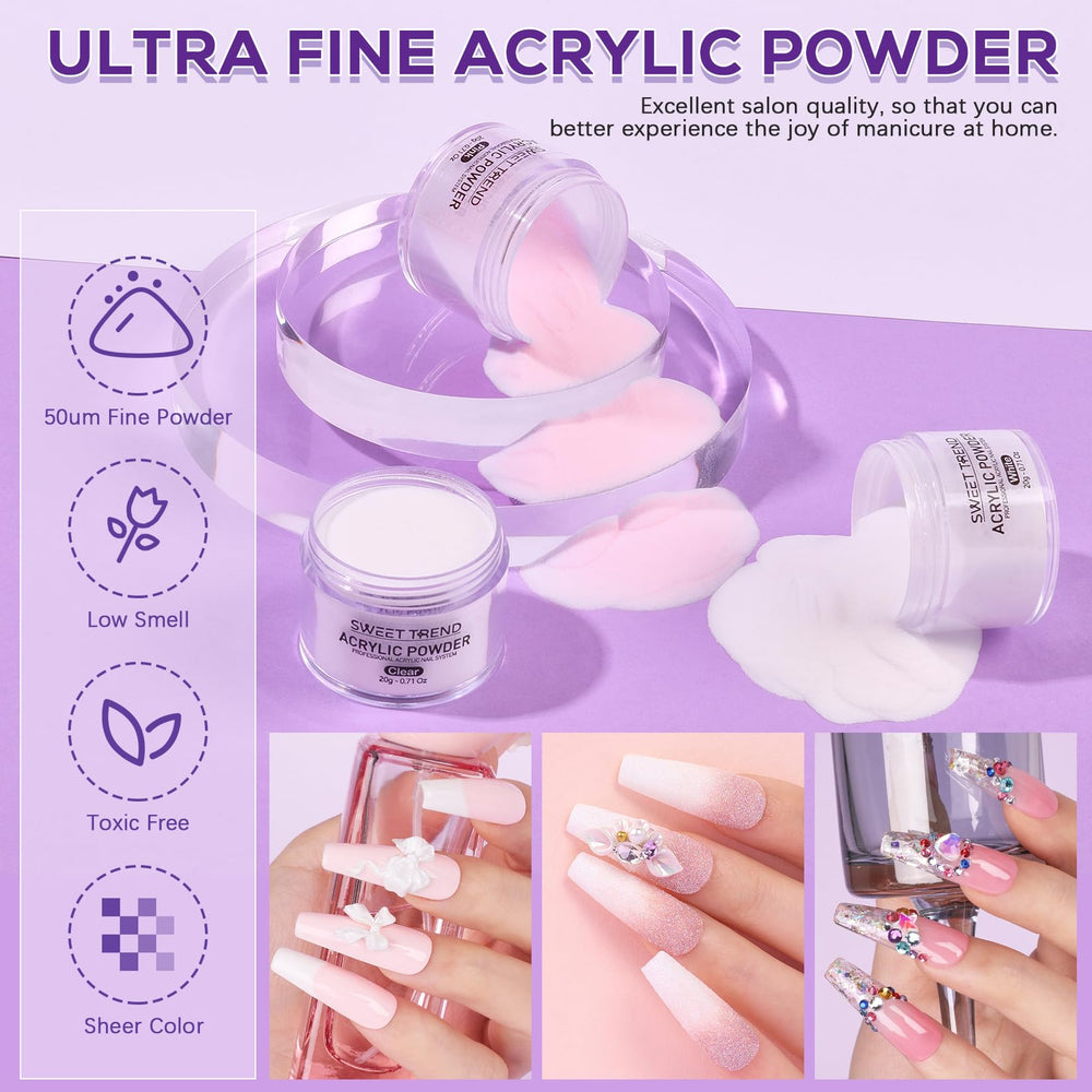 Sweet Trend 100 nail tips in white and clear for versatile designs