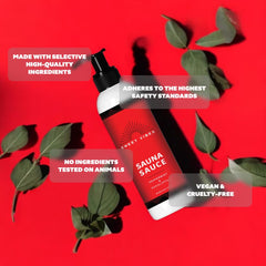 Sweet Vibes Sauna Sauce application on hand demonstrates easy rub-in after a sauna.