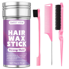 SWEET VIEW Barra-wax-control-frizz para cabello liso y peinado más limpio