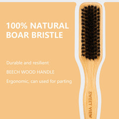 Sweet View beechwood handle close-up shows durable, natural grip for styling.