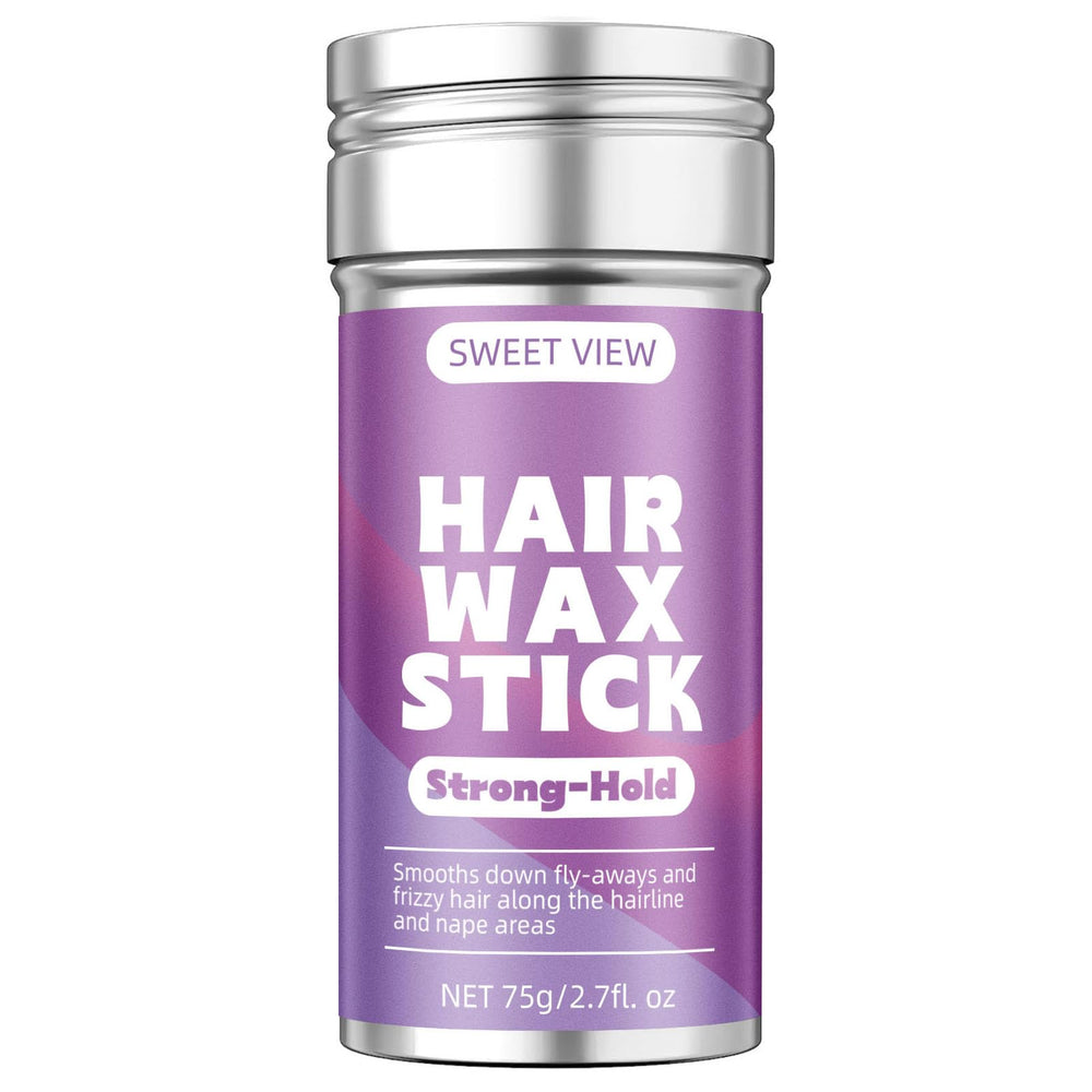 SWEET VIEW Hair Wax Stick close-up applying for smooth flyaway control