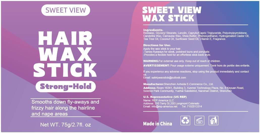 SWEET VIEW Hair Wax Stick travel-size compact for on-the-go styling