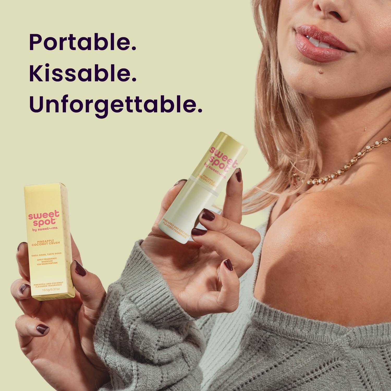 Long-lasting scent swatch indicating durable tropical aroma