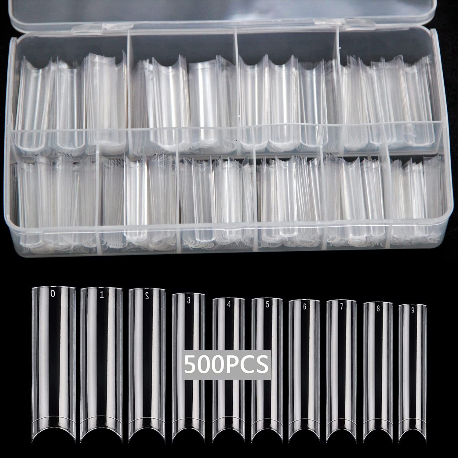 SWETIDY uñas acrílicas claras, enfoque recto para acabado suave.