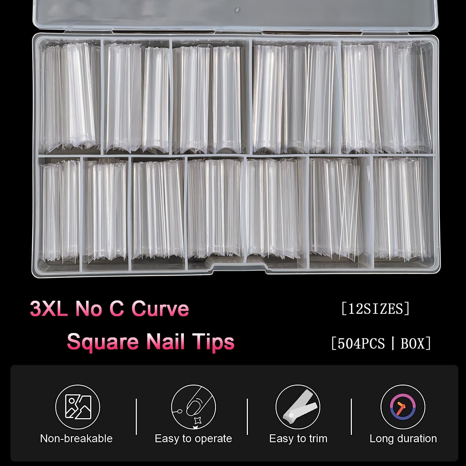 Estuche transparente de SWETIDY para ordenar tips, protección y transporte.