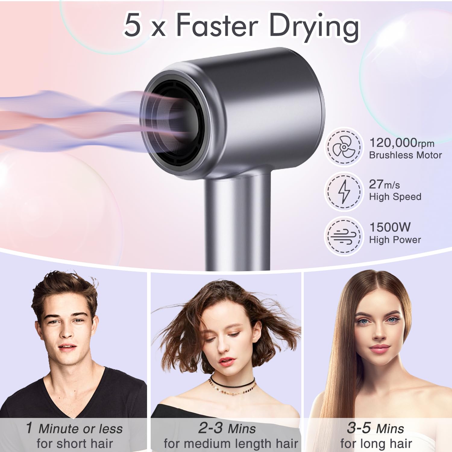 Swharzcopt hair dryer smoothing nozzle concentrates airflow for sleek hairstyle.