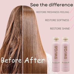 SWIGS wig detangling session shows easy manageability.