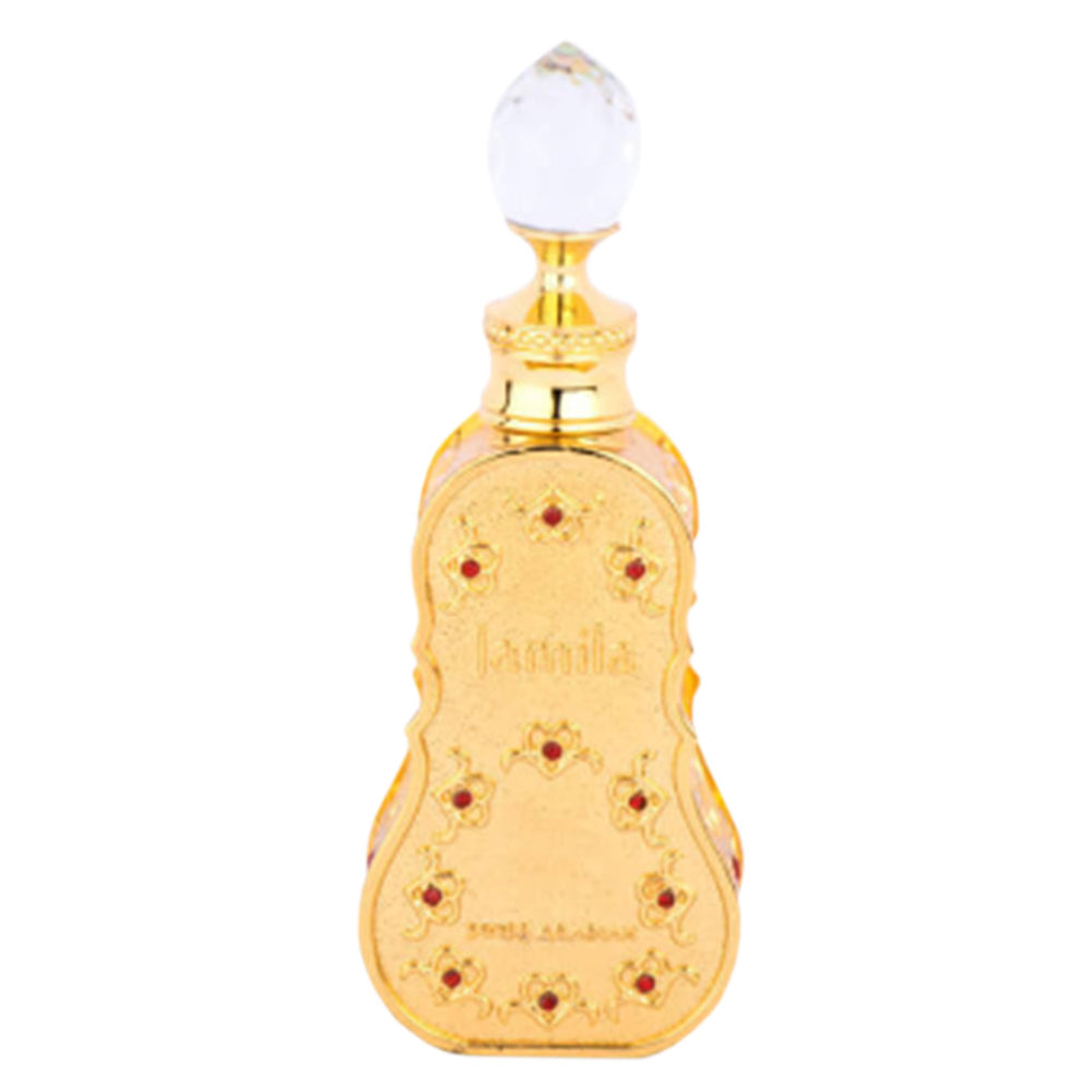 Swiss Arabian Jamila bottle close-up with luxurious finish and enduring scent