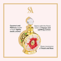 Swiss Arabian Layali Rouge bottle cap close-up, elegant for evening wear.
