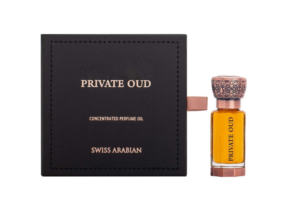 Swiss Arabian Private Oud luxury packaging shot underscores premium presentation