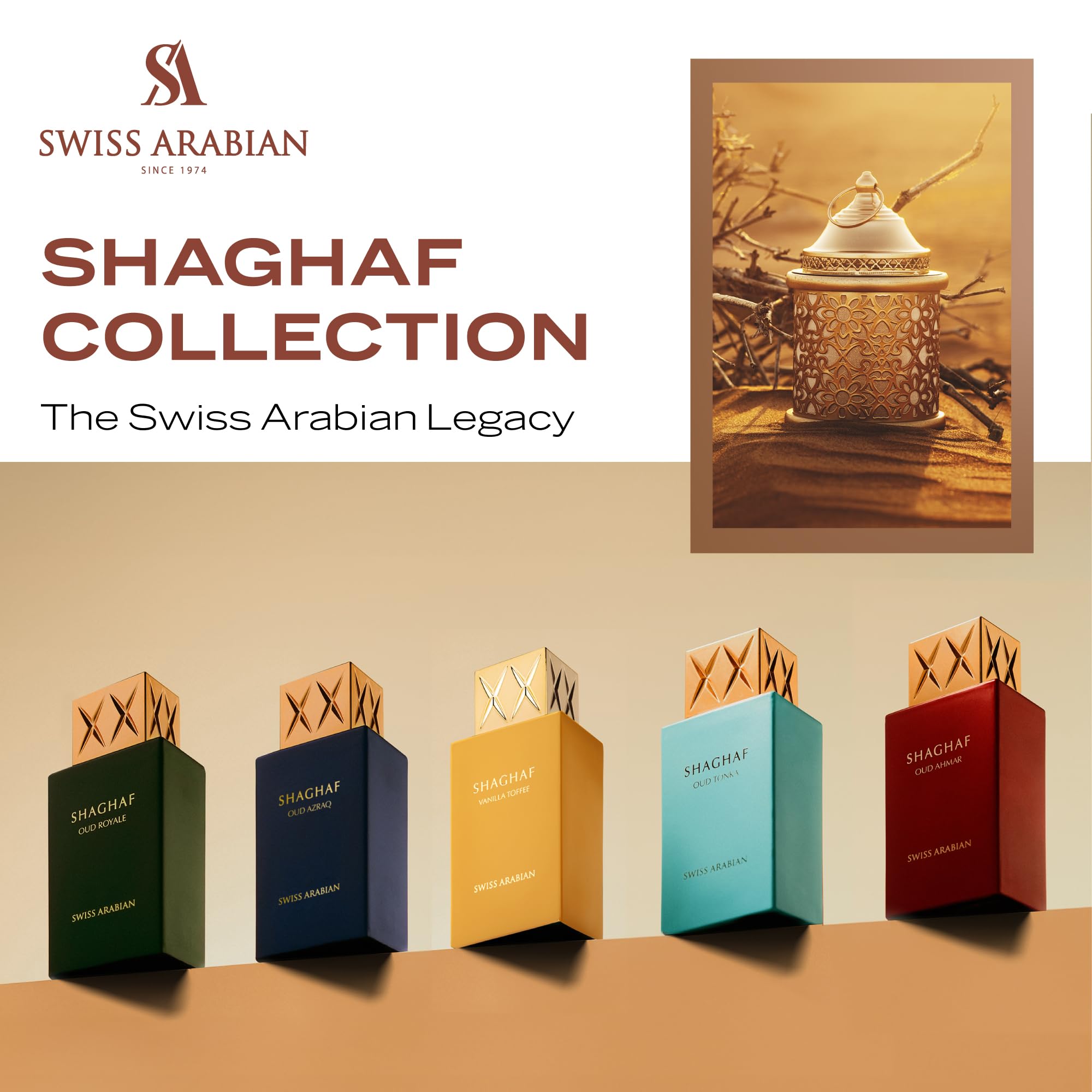 Swiss Arabian Shaghaf Oud long-lasting fragrance projection for confident days.