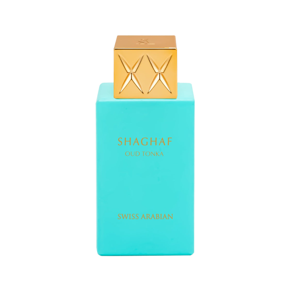 Swiss Arabian Shaghaf Oud Tonka bottle-front showcases a luxurious unisex fragrance for everyday elegance.