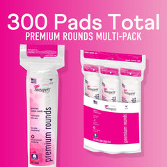 Swisspers Premium Cotton Rounds dual-sided design for gentle cleansing and lint-free application