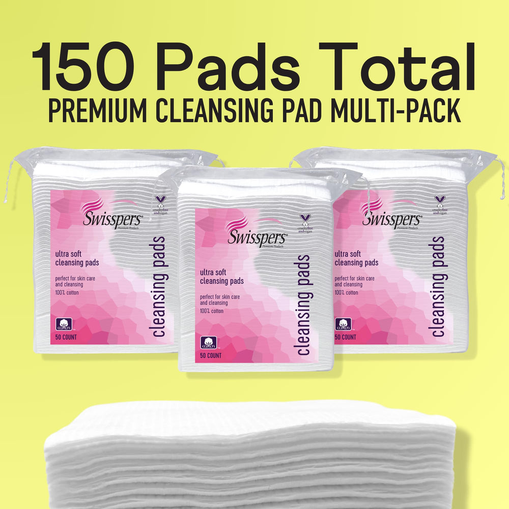 Swisspers ultra-soft cleansing pad close-up, showing multi-layer design.