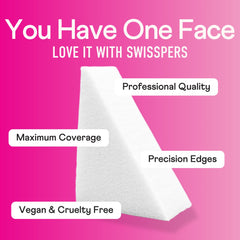 Swisspers Premium Pro jumbo wedge design for precise application near eyes