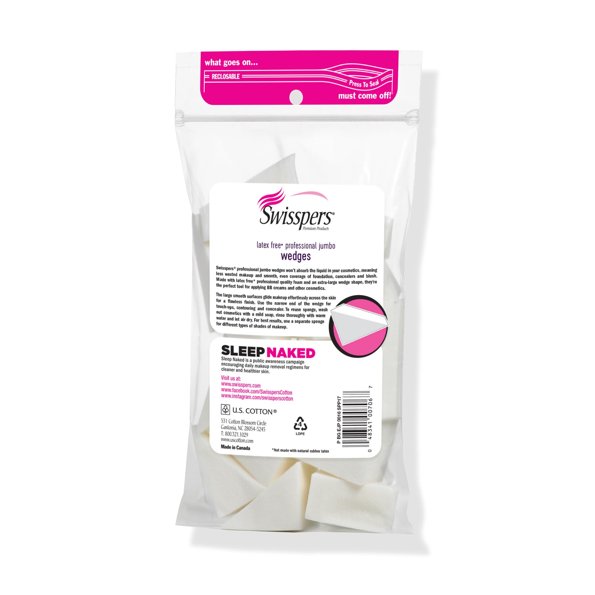 Swisspers wedges are washable and reusable for ongoing use