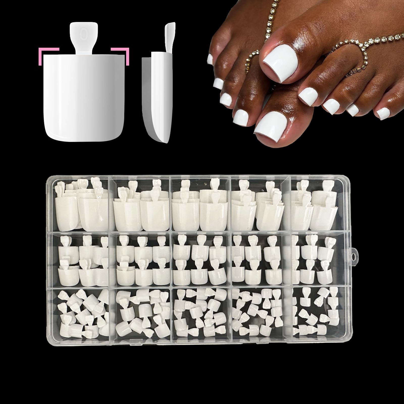 SWRITATSK Kit de pedicure casero para uñas de los pies con 150 piezas