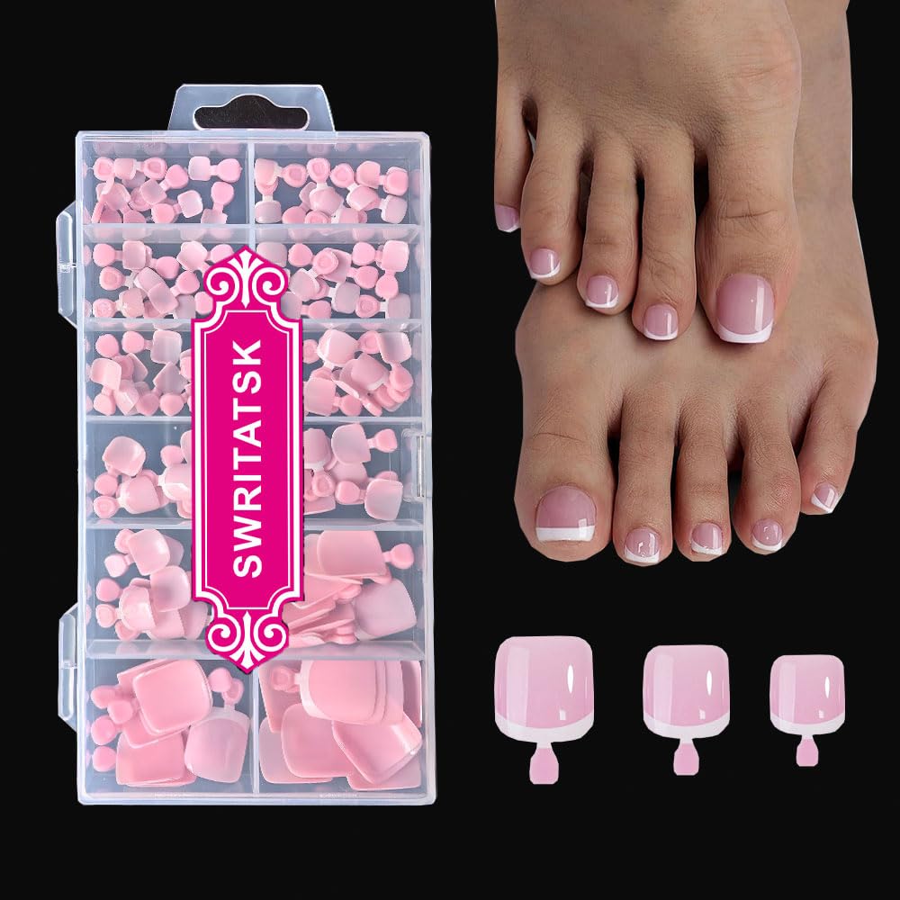 SWRITATSK Frances cuadrado en uñas de los pies, aspecto natural y elegante.