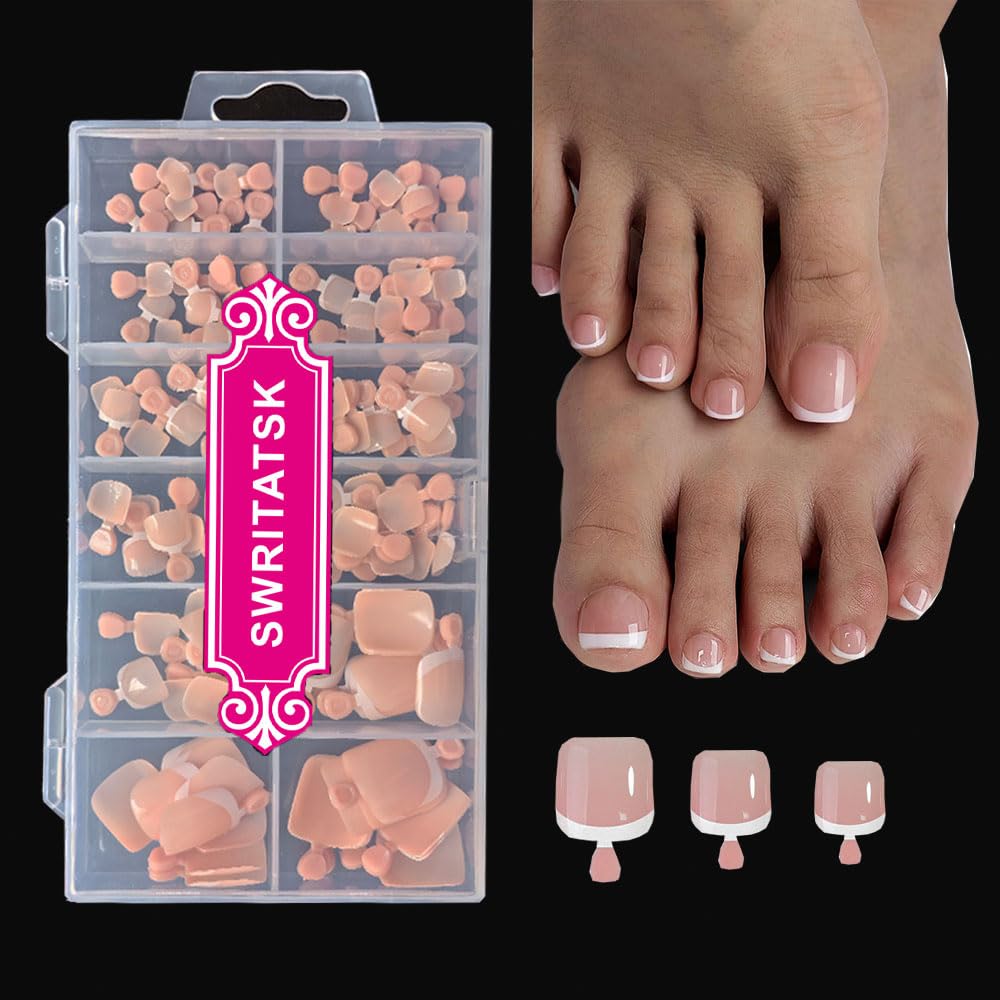 SWRITATSK Frances-dedos-pie: aspecto natural y ajuste cómodo para uñas postizas.