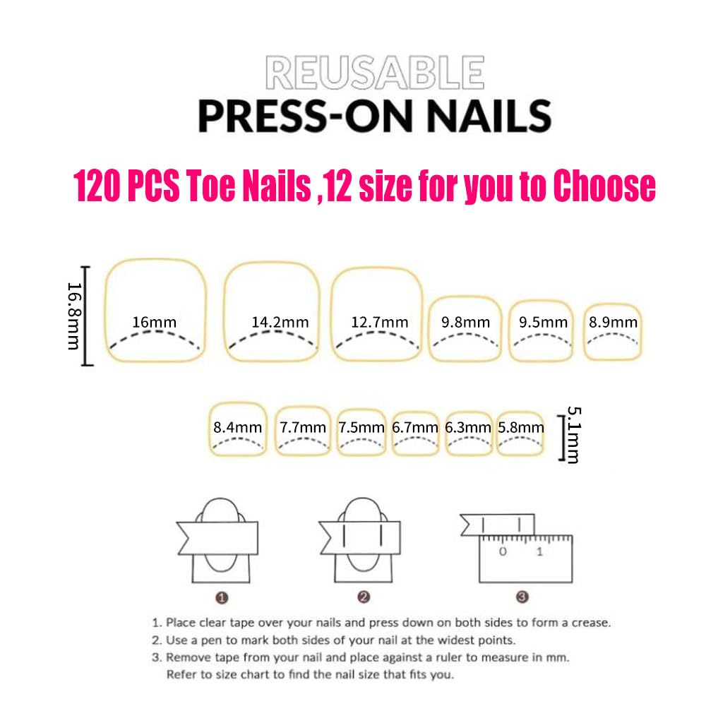 SWRITATSK Frances-dedos-pie: perfecto para bricolaje de manicura en casa.
