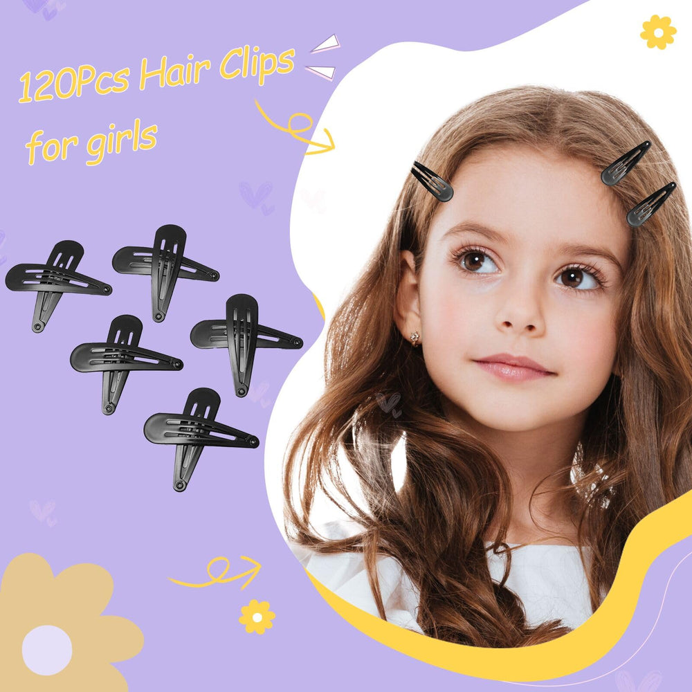 SWSTINLING 120-pack black hair clips travel-friendly design fits in bags for quick touch-ups