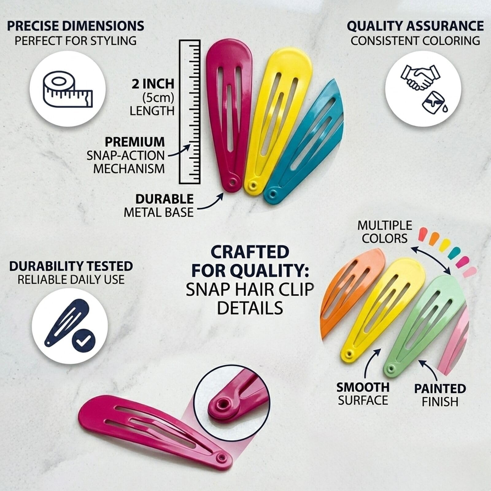 SWSTINLING clips de metal duraderos con recubrimiento resistente a desconchados.