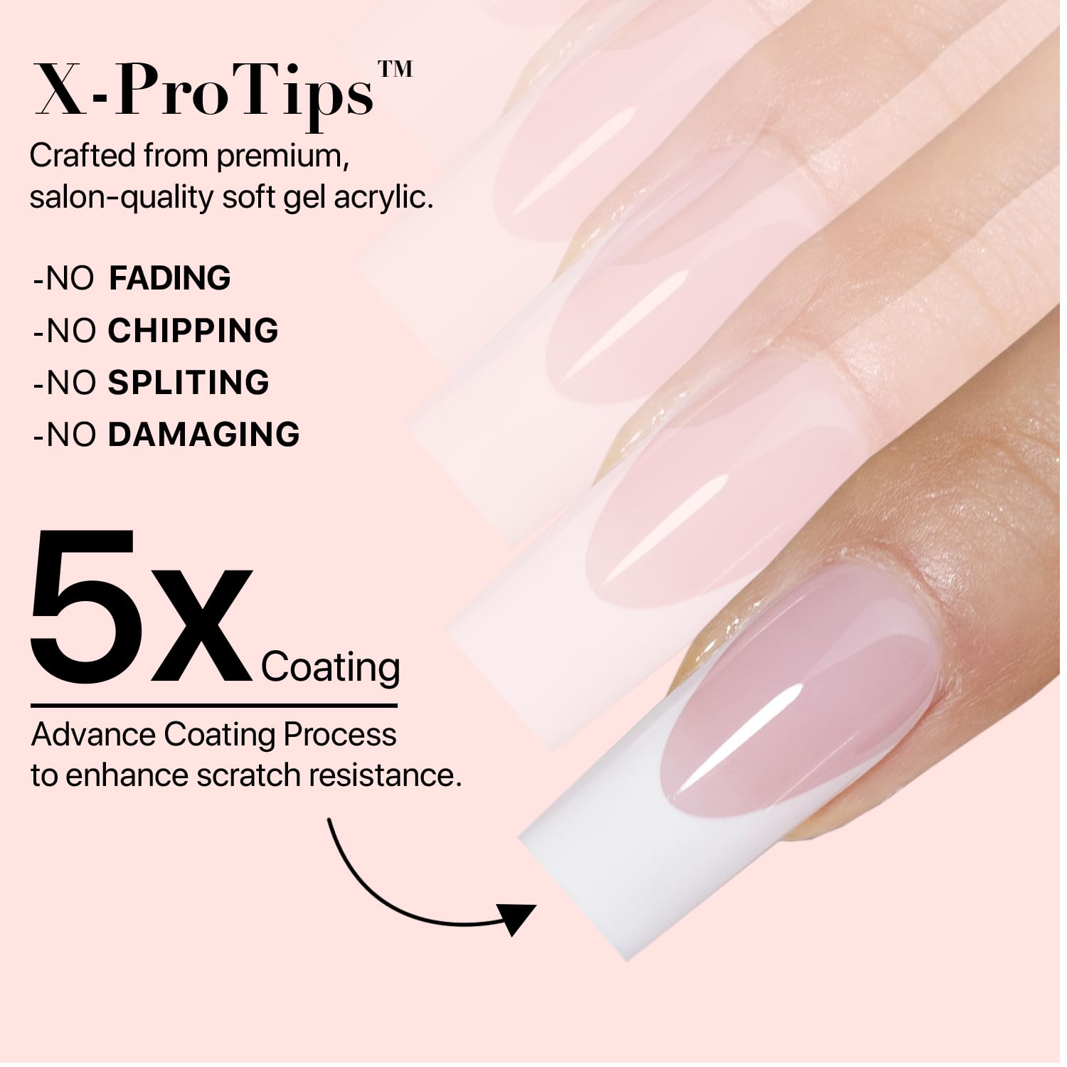 SXC Cosmetics pink French Tip nails application kit enables easy DIY setup