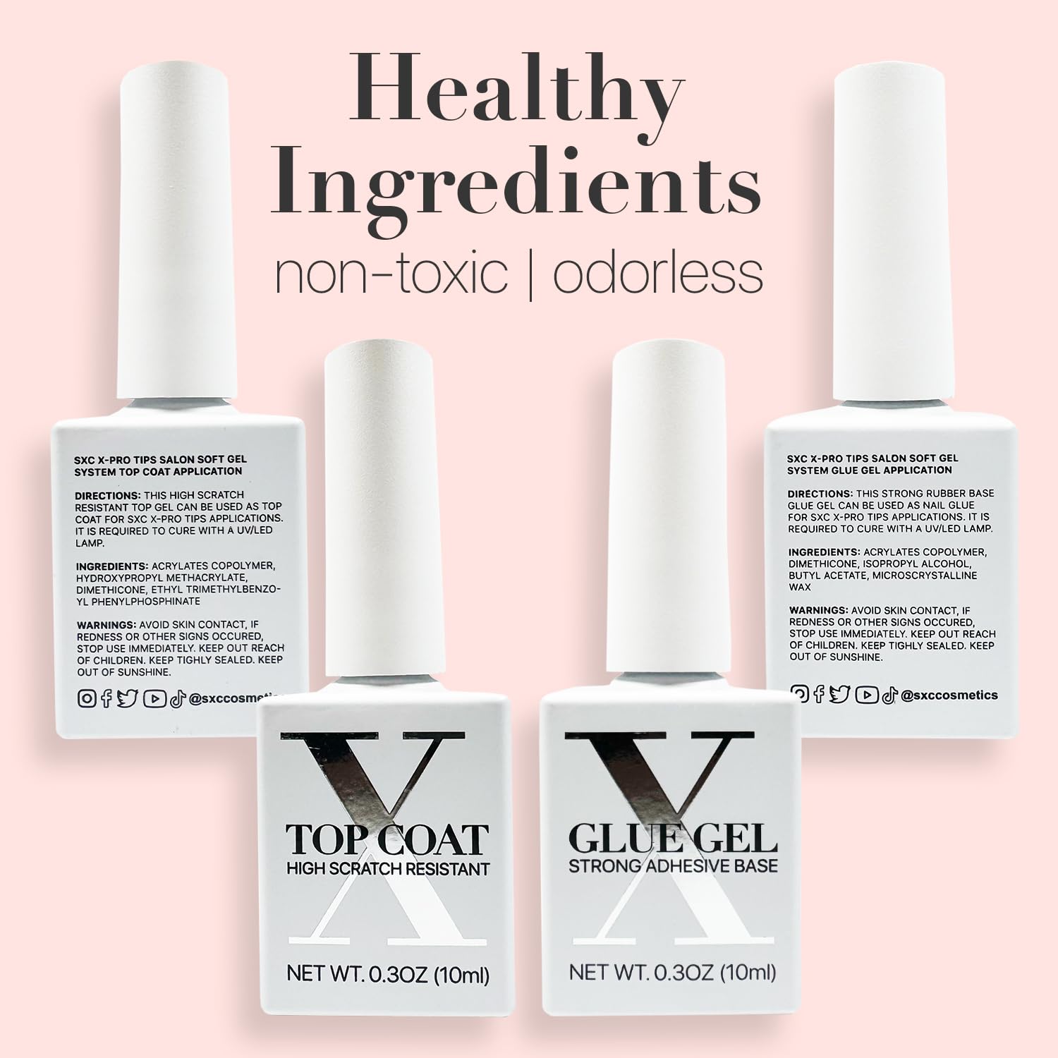 SXC Cosmetics pink French Tip nails event-ready finish for occasions