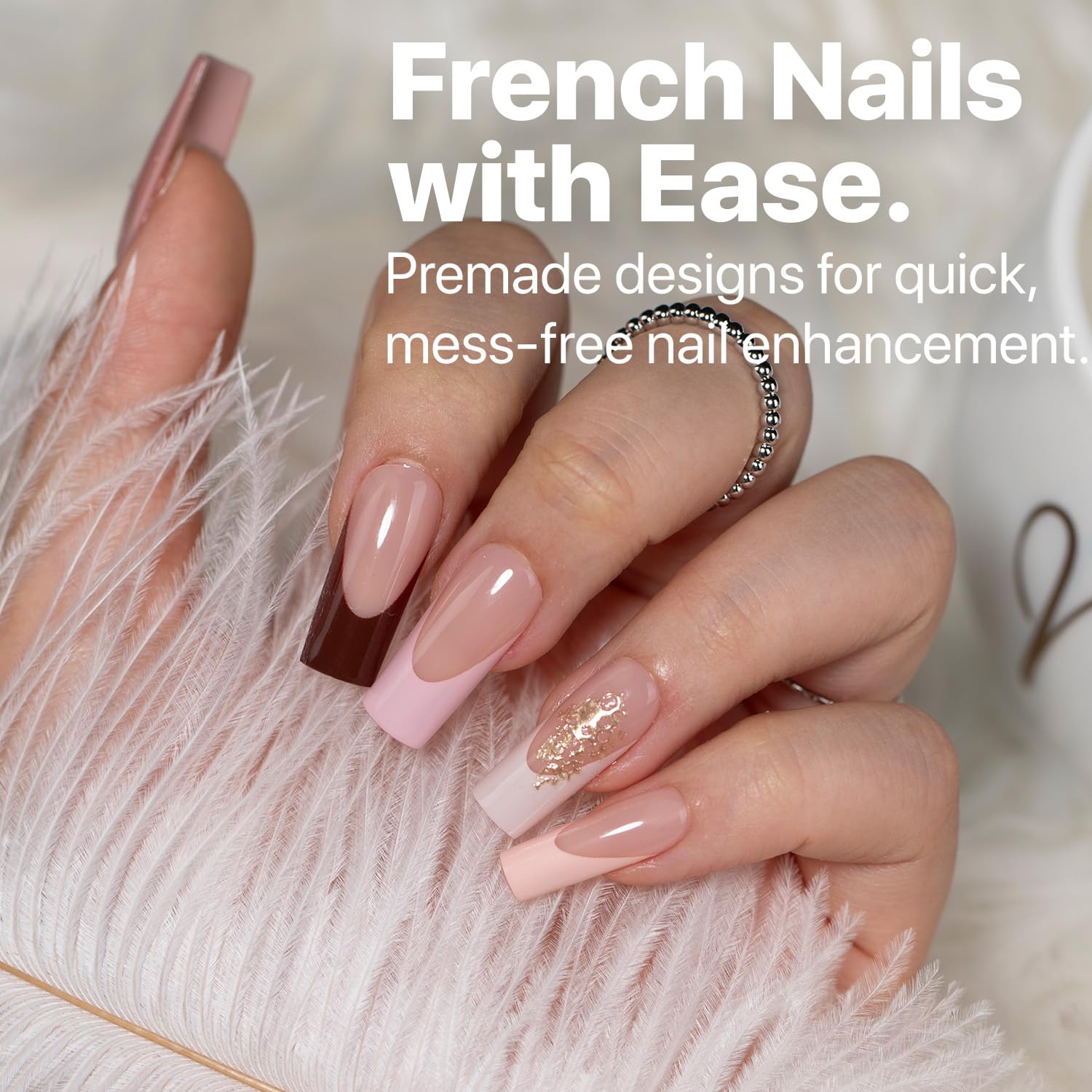 SXC ST117KIT nails on hand showcasing natural-looking wear and quick styling