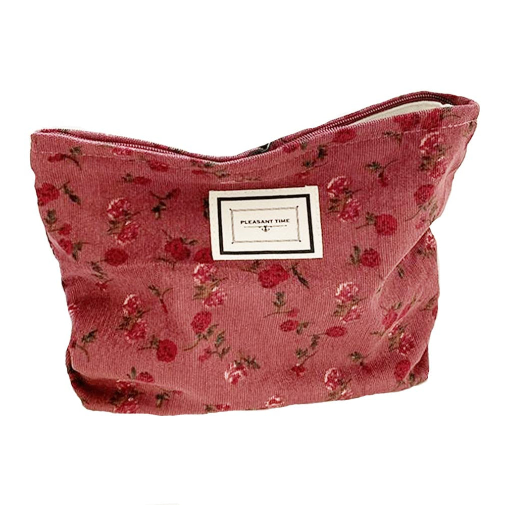 SxoSyo dark red cosmetic bag front view for organized travel