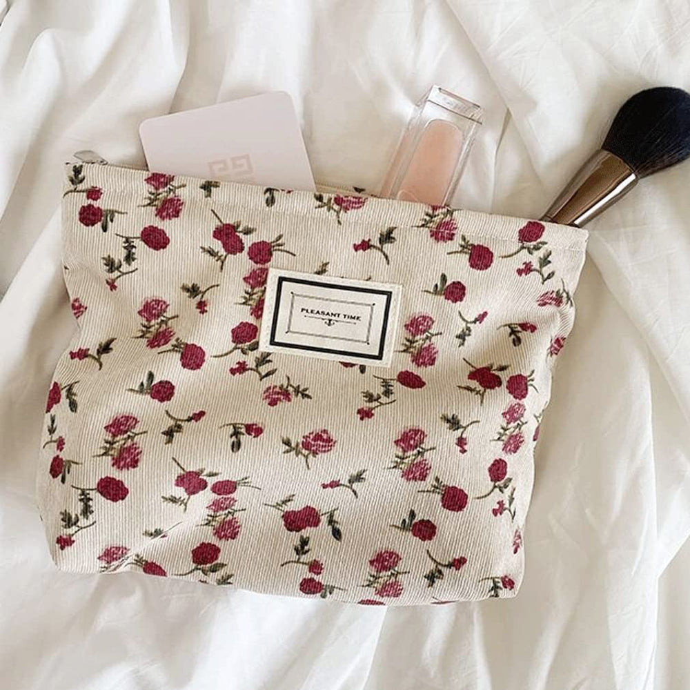 SxoSyo dark red rose pouch compact for easy packing