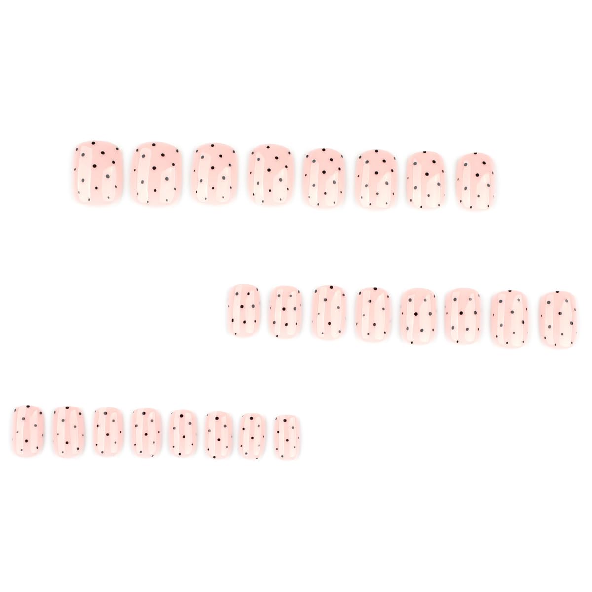 SYPAFG Diseño con puntos negros, uñas postizas para ocasiones especiales y diario.