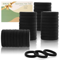 SYGY 100-piece pack of black hair ties for everyday use.