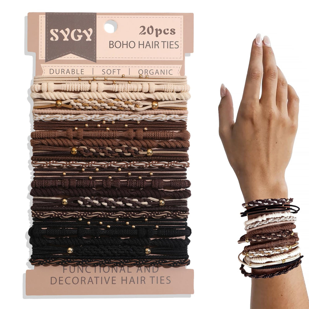 SYGY Boho gomas para cabello, 20 piezas, sujeción estable sin dañar.