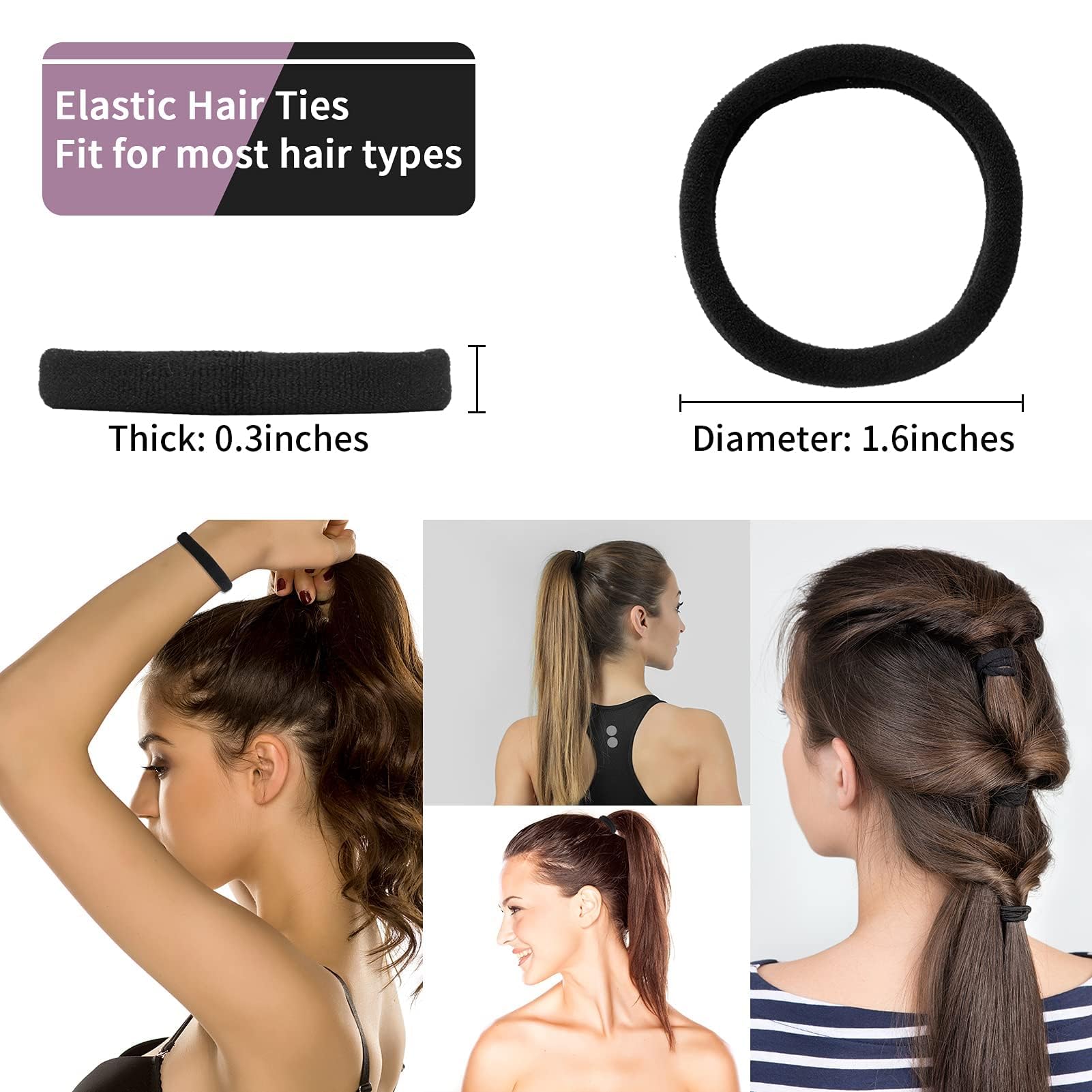 SYGY seamless cotton hair tie close-up showing gentle texture.