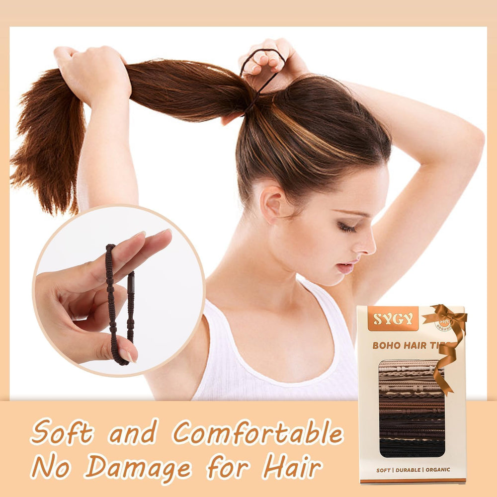 SYGY soft-no-damage hair elastic close-up for comfortable all-day wear