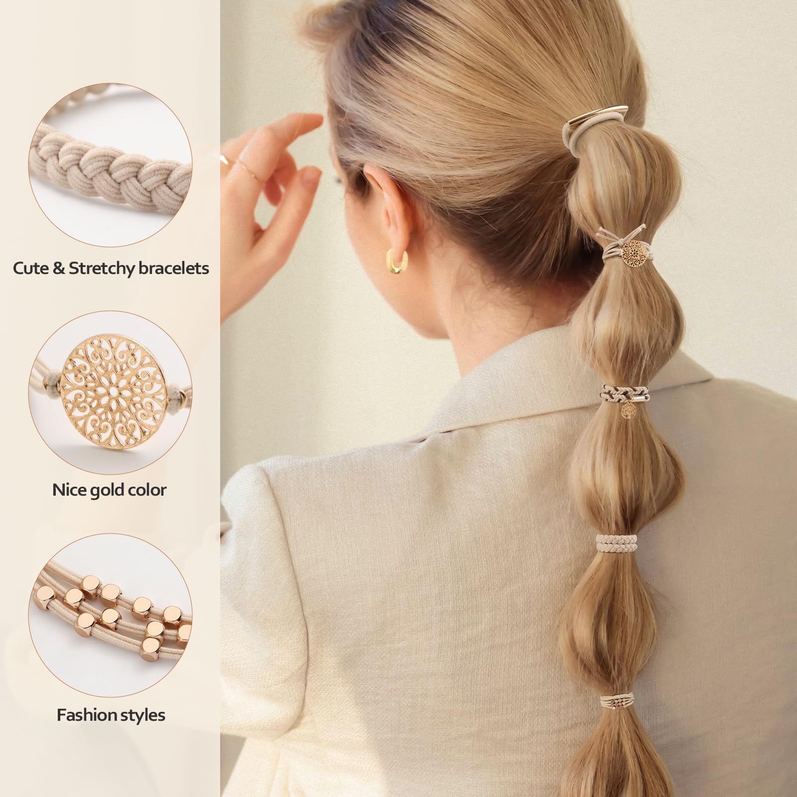 SYGY tamaño ajustable, comodidad prolongada sin dañar el cabello.