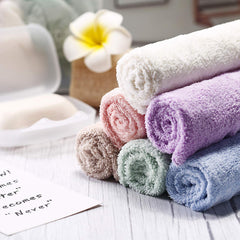 Syhood blue face wash cloths, quick-drying microfiber for daily cleansing.