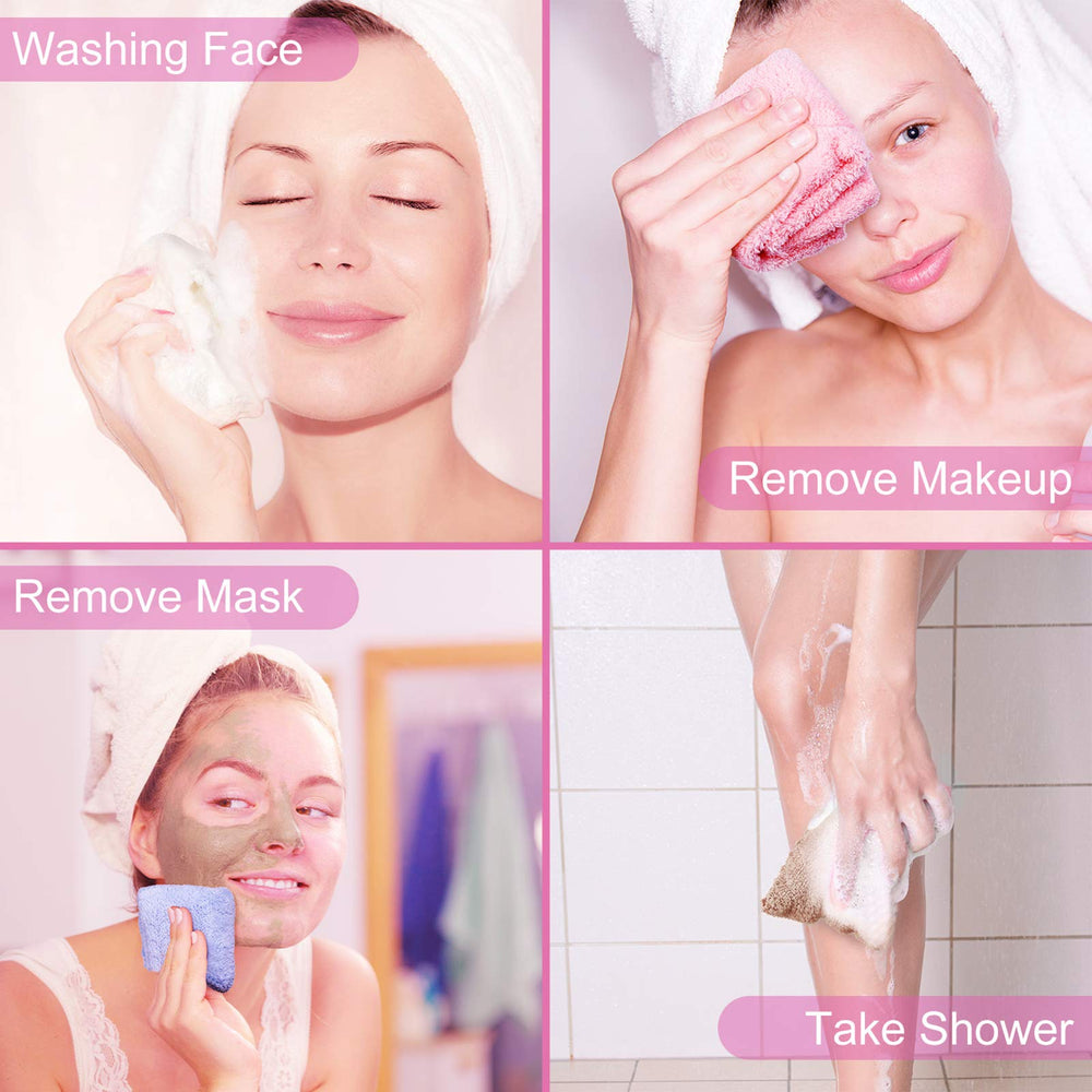 Syhood purple face wash cloth, plush touch for delicate exfoliation.
