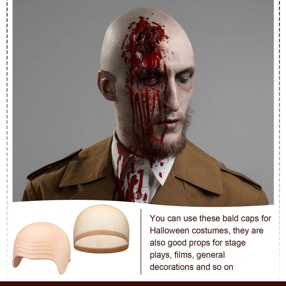 Syhood bald cap application guide showing hair fixation and fit