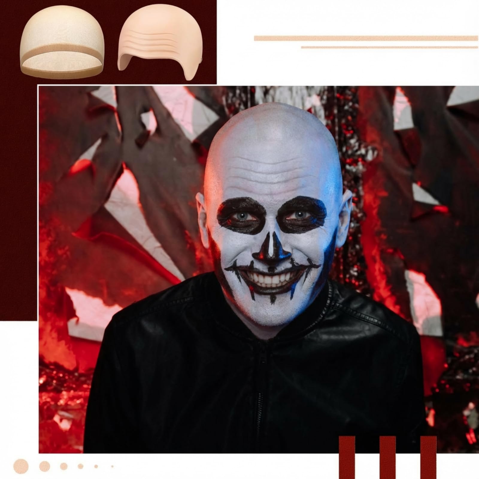Syhood Halloween cosplay look with two-piece cap set for comfortable wear