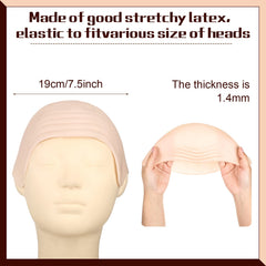 Syhood mesh wig cap beige large worn on head for secure styling
