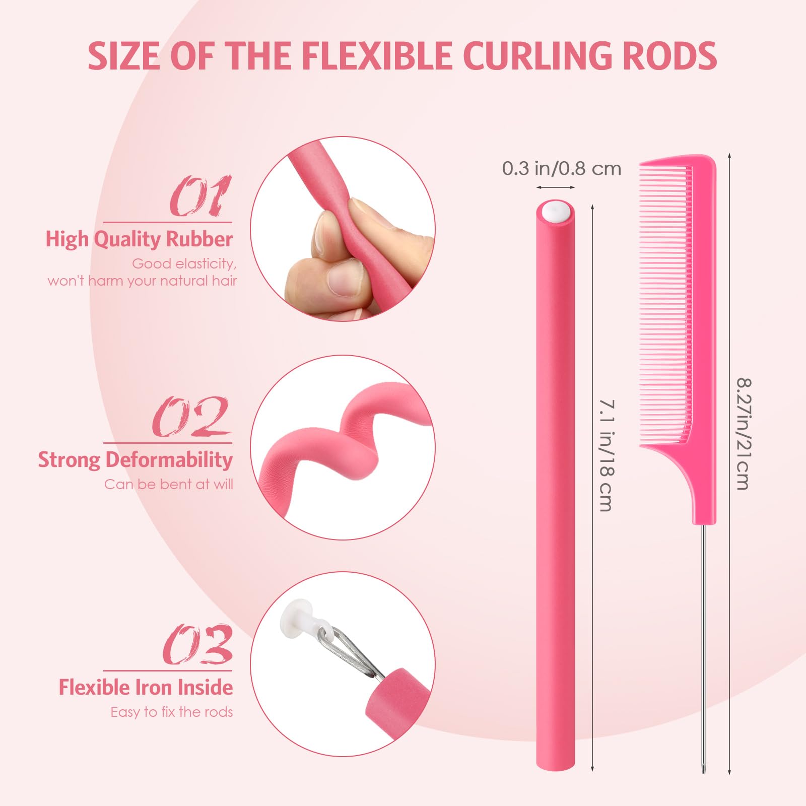 Syhood soft foam rollers pink for gentle, heat-free curls