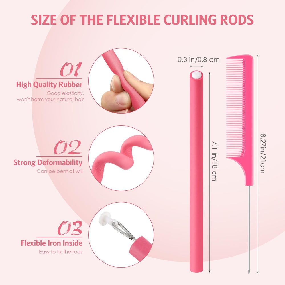 Syhood soft foam rollers pink for gentle, heat-free curls