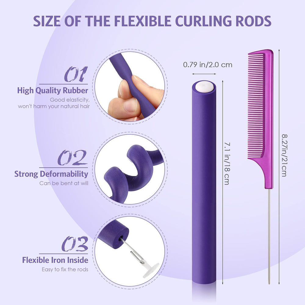 Syhood purple soft foam rollers for heat-free, gentle styling.