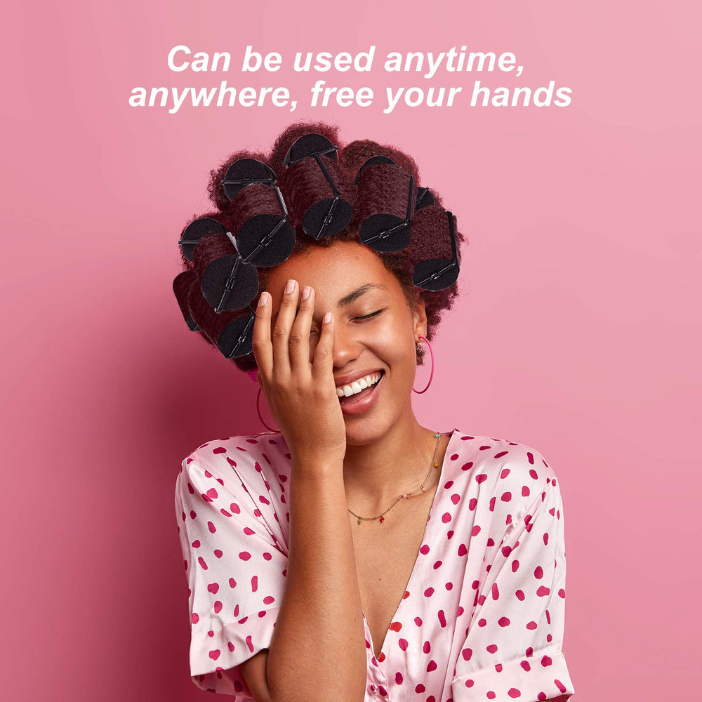 Syhood soft satin-covered rollers keep hair protected during long wear.