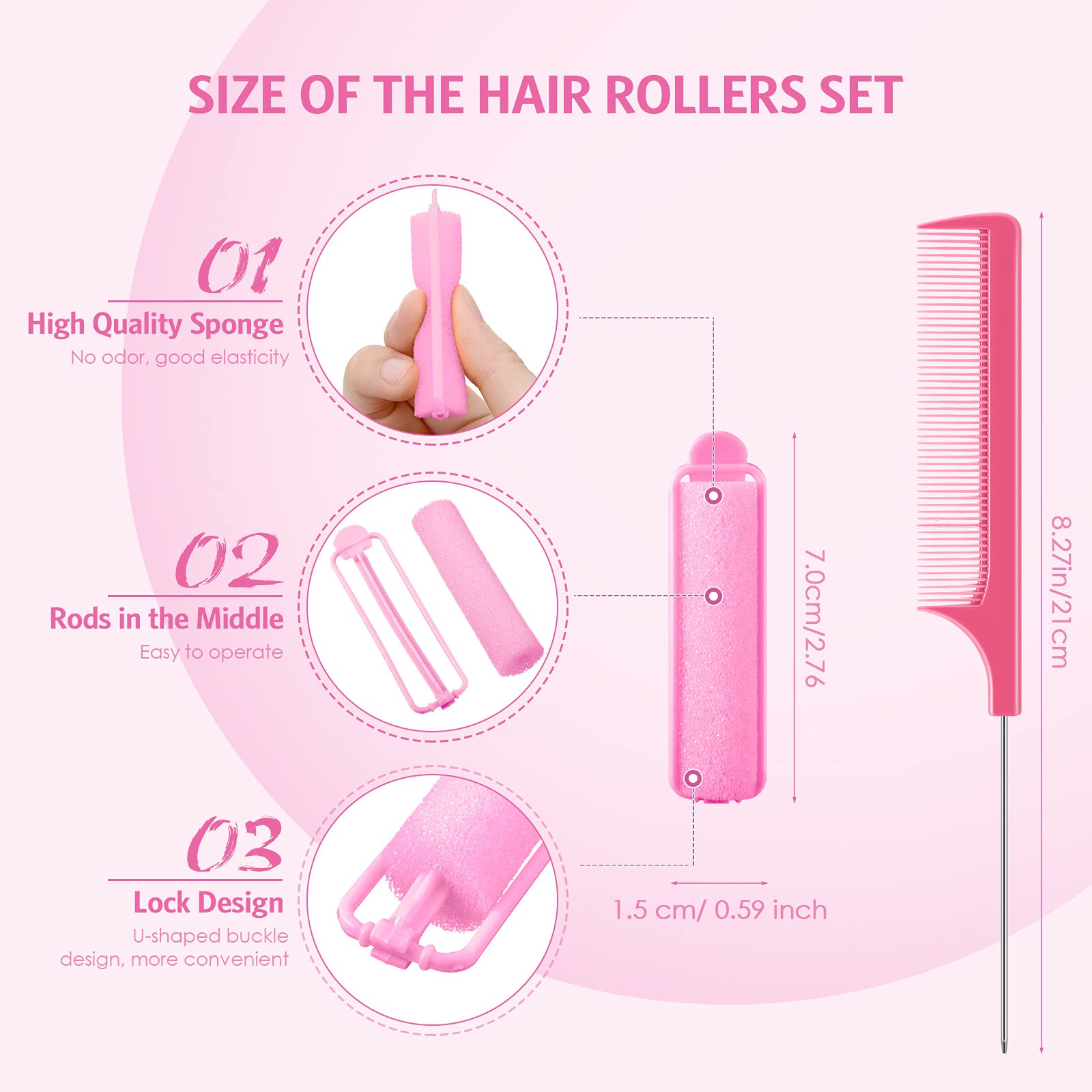 Syhood soft sleeping curlers foam rollers for versatile waves and volume